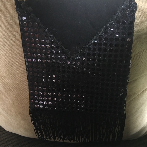 Sequin Evening Bag with Fringe - Picture 9 of 12
